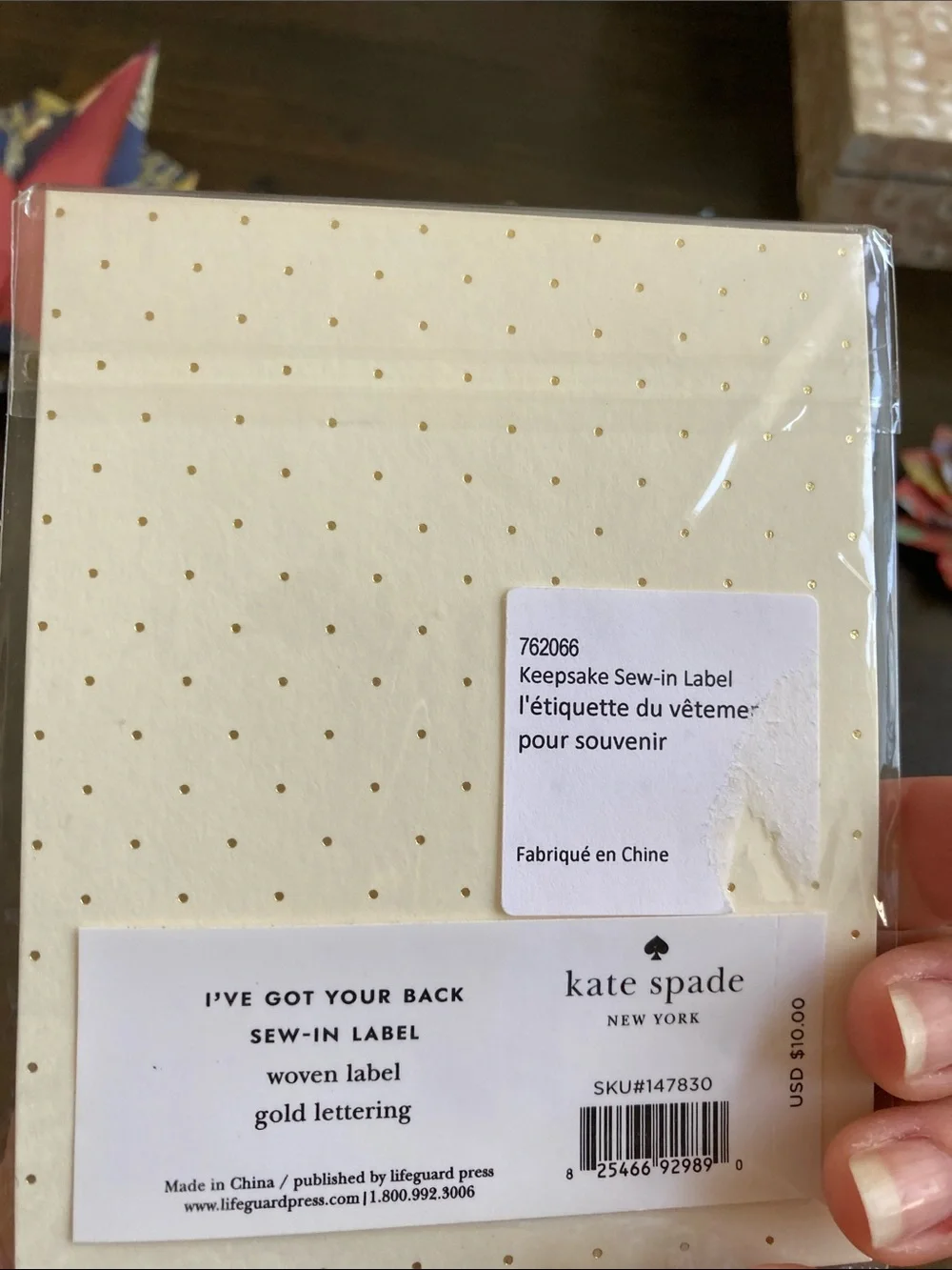 kate spade ‘Ive got your back’ sew- in labels 3